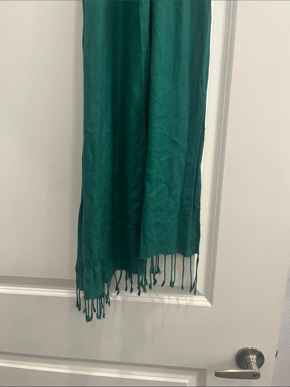 Dark Green Lightweight Fringe Scarf